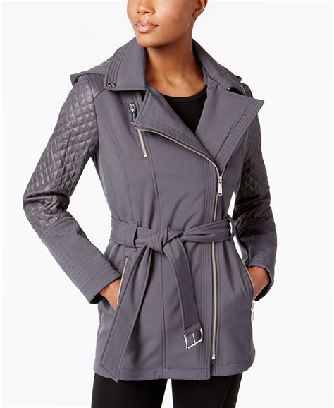 michael michael kors petite quilted sleeve asymmetrical coat|Michael Kors Petite Asymmetrical Coat .